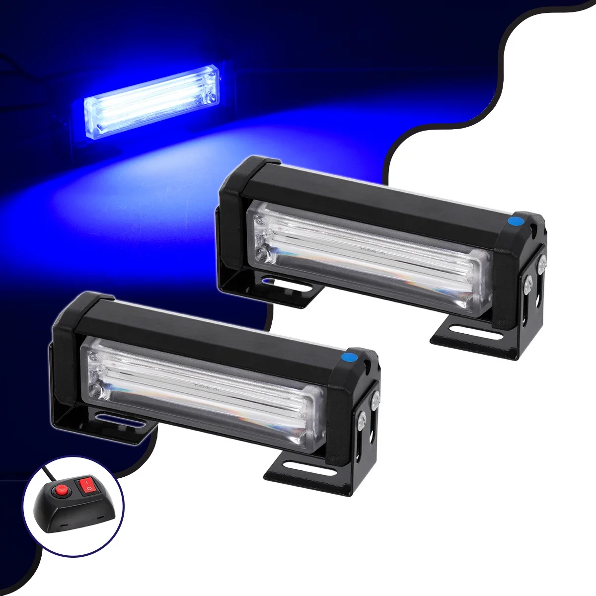 Φωτογραφία προϊόντος: GloboStar® 85026 PRO Series ΣΕΤ 2 x Μπάρες Σήμανσης Οχήματος Αστυνομίας με 13 Προγραμμάτων Φωτισμού STROBE LED CREE CXB COB 18W DC 10-30V Αδιάβροχο IP65 Μπλε