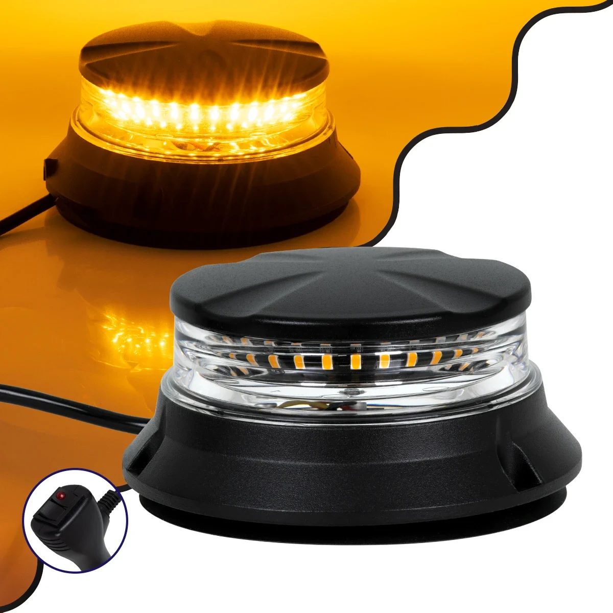 Φωτογραφία προϊόντος: GloboStar® 85171 PRO Series Φάρος Σήμανσης Οχήματος Οδικής Βοήθείας 6 Προγραμμάτων Φωτισμού STROBE LED SMD 3030 48W DC 10-30V Αδιάβροχος IP66 Πορτοκαλί