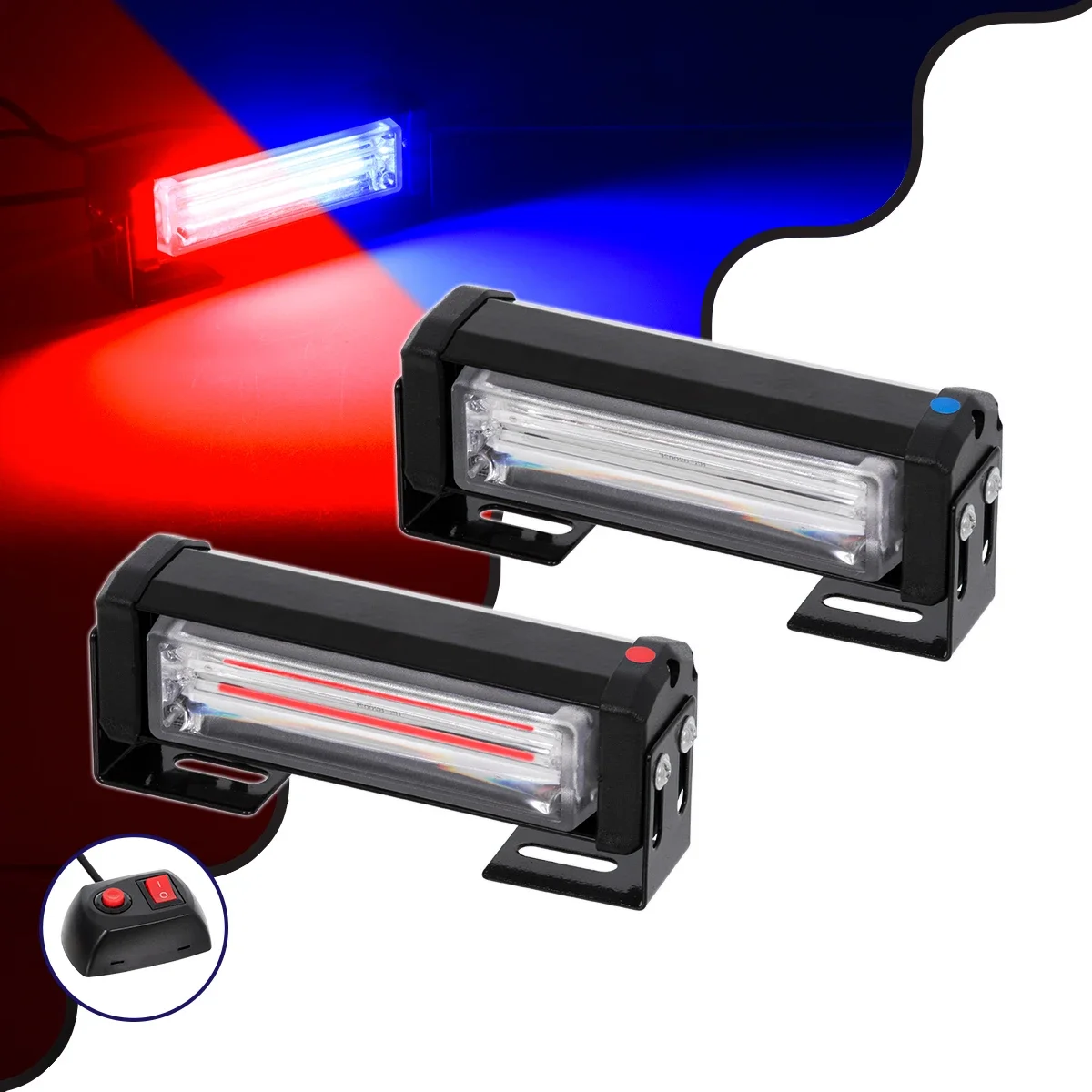 Φωτογραφία προϊόντος: GloboStar® 85029 PRO Series ΣΕΤ 2 x Μπάρες Σήμανσης Οχήματος Αστυνομίας με 13 Προγραμμάτων Φωτισμού LED CREE CXB COB 18W DC 10-30V Αδιάβροχο IP65 Κόκκινο & Μπλε