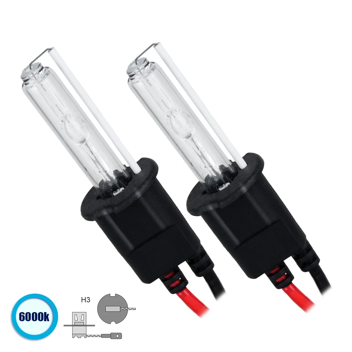 Φωτογραφία προϊόντος: GloboStar® 84001 H3 ΣΕΤ 2 x Λάμπες Βασικού Φωτισμού Αυτοκινήτου & Μοτοσυκλέτας Xenon HID 70W 6400lm IP20 Ψυχρό Λευκό 6000K