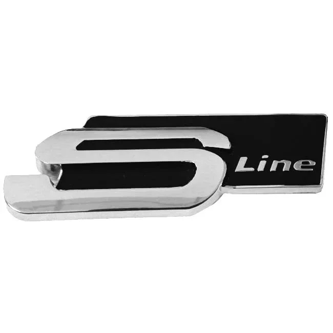 Φωτογραφία προϊόντος: OEM Αυτοκόλλητο σήμα S-Line 3D μαύρο - ασημί 7x3cm 1τμχ
