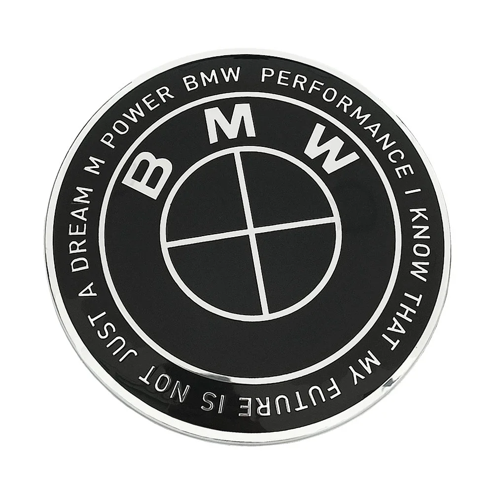 Φωτογραφία προϊόντος: OEM Σήμα καπό BMW 82mm M Performance 50th anniversary Total Black 1τμχ