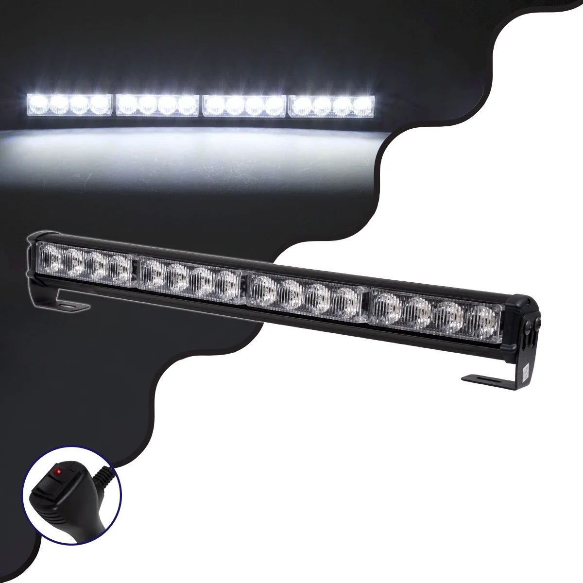 Φωτογραφία προϊόντος: GloboStar® 85276 PRO Series Μπάρα Σήμανσης Οχήματος Ασθενοφόρου με 16 Προγραμμάτων Φωτισμού STROBE LED SMD 3030 32W DC 10-30V Αδιάβροχη IP66 Ψυχρό Λευκό 6000K