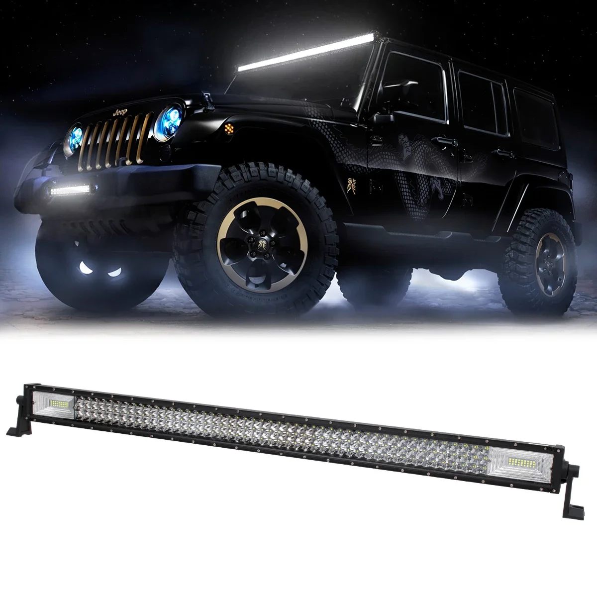 Φωτογραφία προϊόντος: GloboStar® 85484 PRO Series Μπάρα Ίσια - Straight TRI-ROW 7D για Αυτοκίνητα & Φορτηγά LED CREE XBD 540W 54000lm 15° & 60° DC 10-30V Αδιάβροχη IP65 Ψυχρό Λευκό 6000K