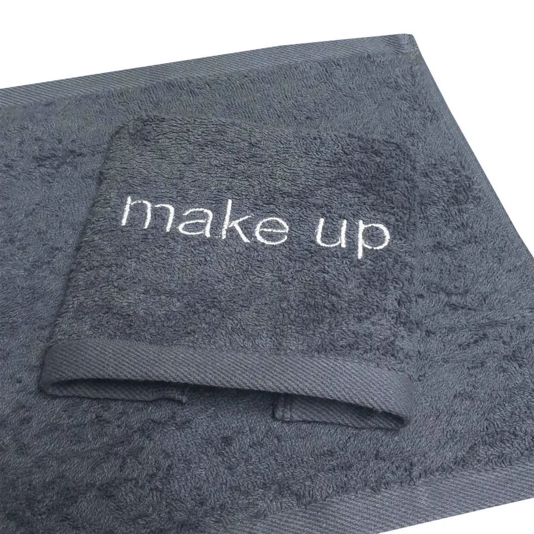 Φωτογραφία προϊόντος: Λαβέτα Anesis με κέντημα Make Up Cotton 100% 500gr/m2 30x30 Grey