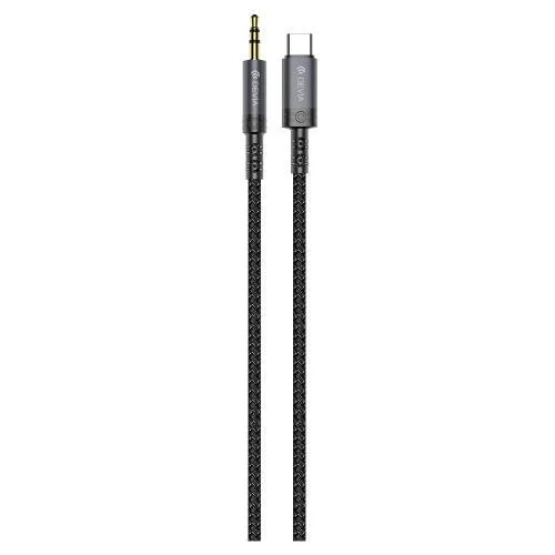 Φωτογραφία προϊόντος: Καλώδιο Ήχου Woven Devia EC620 USB C σε 3.5mm 1m Ipure Μαύρο N66998