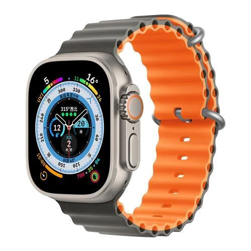 Φωτογραφία προϊόντος: Λουράκι Devia Sport6 Silicone Apple Watch (38/ 40/ 41/ 42mm) Two-Tone Deluxe Γκρι-Πορτοκαλί N62172