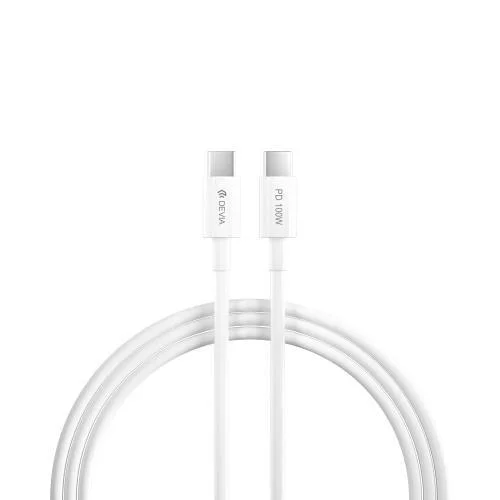 Φωτογραφία προϊόντος: Καλώδιο Σύνδεσης USB 2.0 Devia EC317 USB C σε USB C PD 100W 1.5m Smart Λευκό N62129