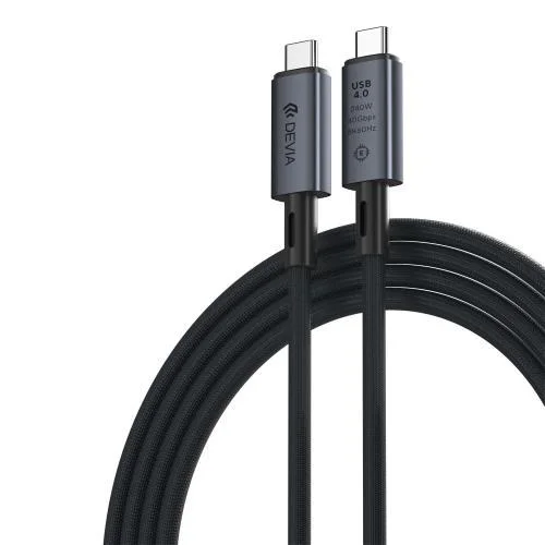 Φωτογραφία προϊόντος: Καλώδιο Σύνδεσης USB 4.0 Devia EC641 Braided USB C σε USB C 240W 1m Extreme Μαύρο N63904