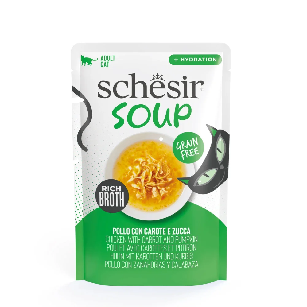 Φωτογραφία προϊόντος: Schesir Σούπα για Γάτες Chicken + Pumpkin 12 x 40gr (480gr)
