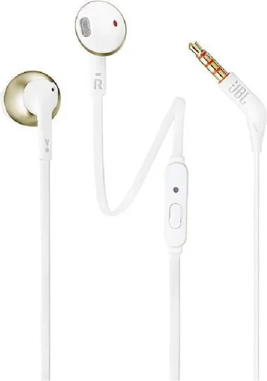 Φωτογραφία προϊόντος: GR JBL T205Ε, InEar Universal Headphones 1-button Mic/Remote (GOLD) έως 12 άτοκες δόσεις ή 24 δόσεις