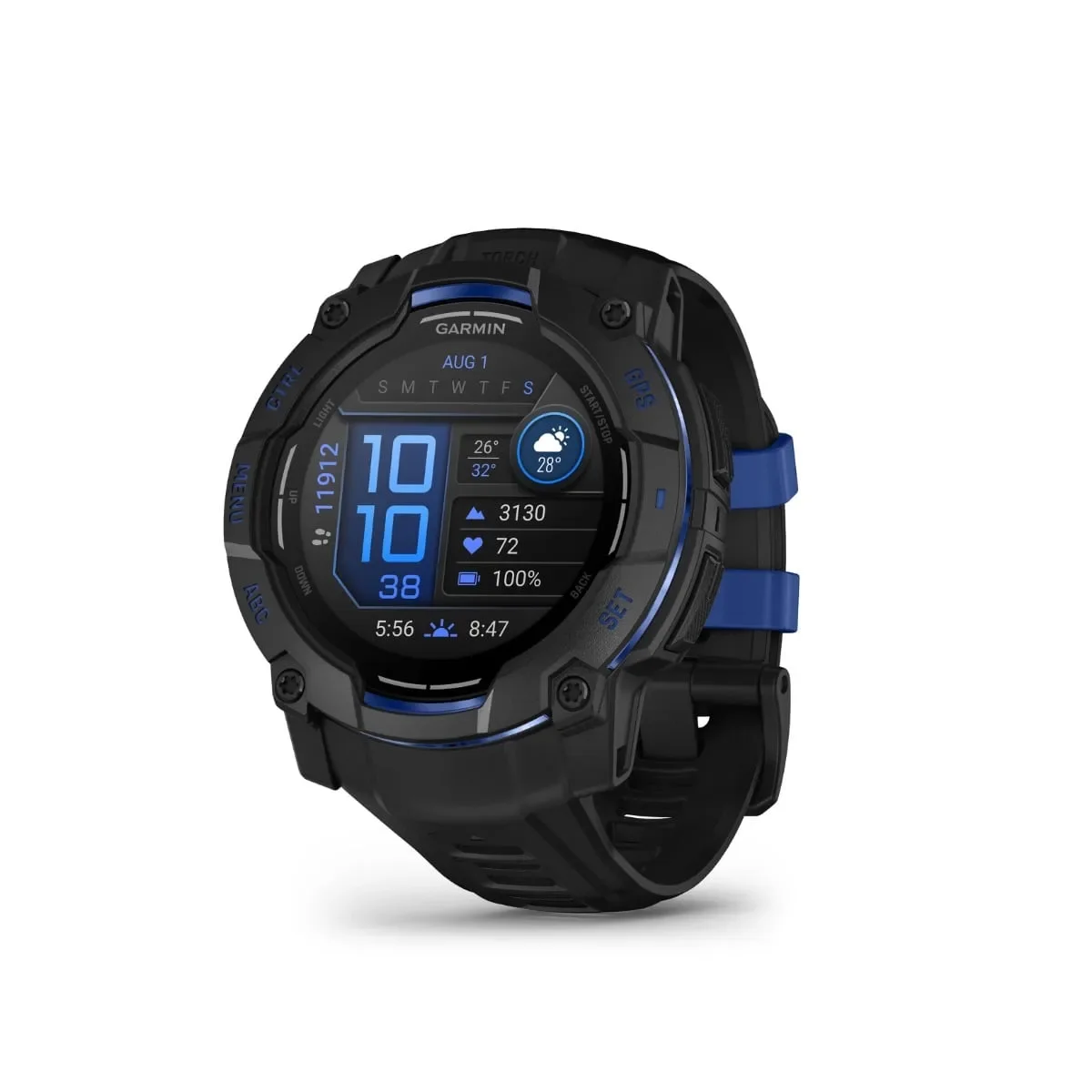Φωτογραφία προϊόντος: GR Garmin Instinct 3 AMOLED 50mm Black with Black and Blue έως 24 άτοκες δόσεις