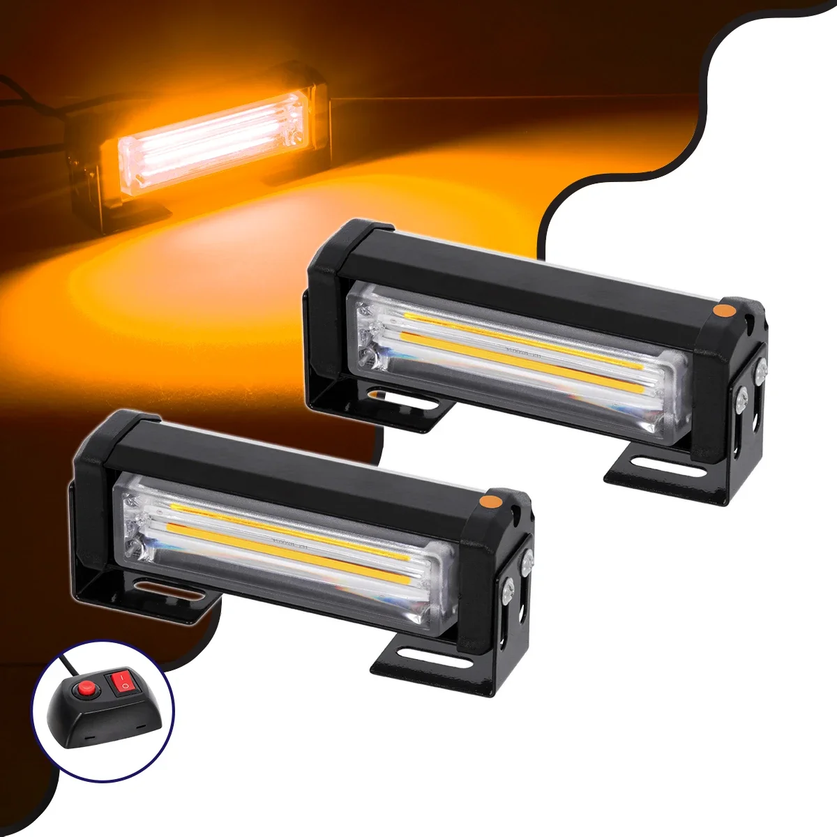 Φωτογραφία προϊόντος: GloboStar® 85027 PRO Series ΣΕΤ 2 x Μπάρες Σήμανσης Οχήματος Οδικής Βοήθειας με 13 Προγραμμάτων Φωτισμού LED CREE CXB COB 18W DC 10-30V Αδιάβροχο IP65 Πορτοκαλί