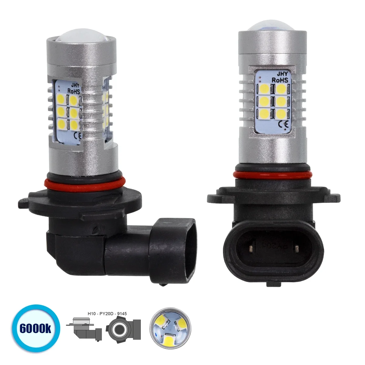 Φωτογραφία προϊόντος: GloboStar® 85602 H10 JHY Line KIT Βασικού Φωτισμού Αυτοκινήτου & Μοτοσυκλέτας 2nd Generation Can-Bus Series LED SMD 3030 80W 8000lm DC 12V Αδιάβροχο IP65 Ψυχρό Λευκό 6000K