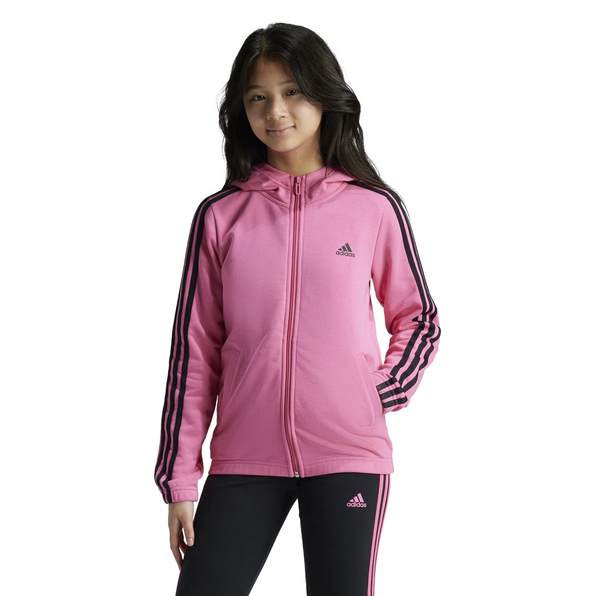 Φωτογραφία προϊόντος: Adidas Essentials 3-Stripes Full-Zip Hoodie IZ3465 Ροζ