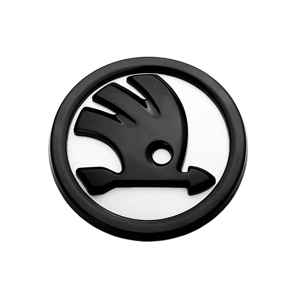 Φωτογραφία προϊόντος: OEM Αυτοκόλλητο σήμα Skoda καπό - πορτ μπαγκάζ 8cm μαύρο-λευκό 1τμχ