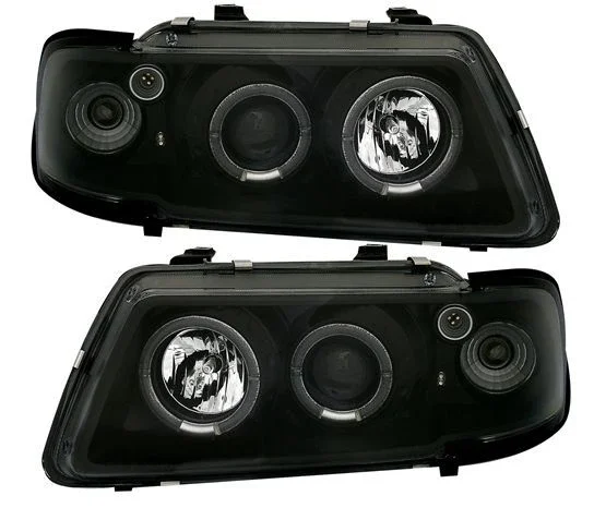 Φωτογραφία προϊόντος: OEM Φανάρια εμπρός angel eyes για Audi A3 (1996-2000) - μαύρα χωρίς λάμπες (Η1) - σετ 2τμχ