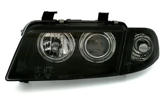 Φωτογραφία προϊόντος: OEM Φανάρια εμπρός angel eyes για Audi A4 (1995-1998) - μαύρα , χωρίς λάμπες (Η7) - σετ 2τμχ.