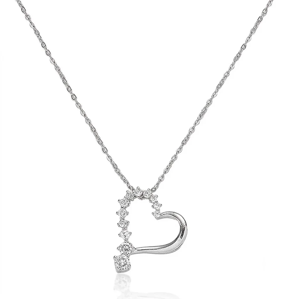 Φωτογραφία προϊόντος: Peach Jewelry Γυναικείο Κολιέ Από Χάλυβα Τιτανίου Καρδιά Με Ζιργκόν