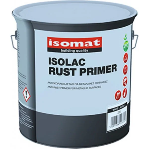 Φωτογραφία προϊόντος: ISOLAC RUST-PRIMER,2,50 LT ISOMAT Αντισκωριακό αστάρι για μεταλλικές επιφάνειες white