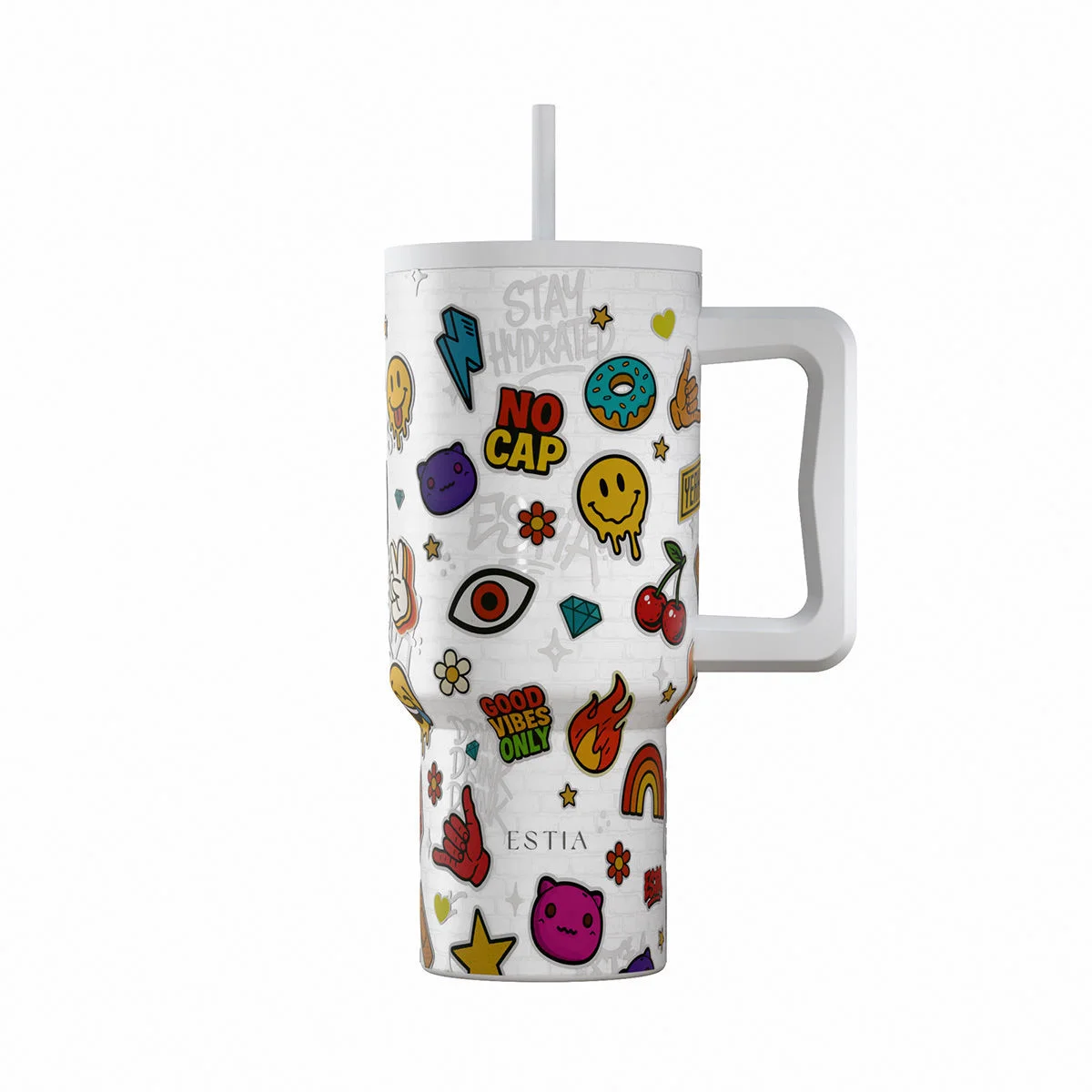 Φωτογραφία προϊόντος: ESTIA ΘΕΡΜΟΣ STRAW TUMBLER XL SAVE THE AEGEAN 900ml URBAN VIBES