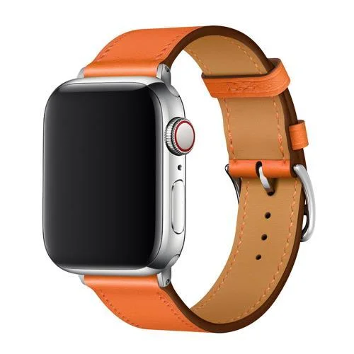 Φωτογραφία προϊόντος: Λουράκι Devia Elegant PU Leather Apple Watch (38/ 40/ 41/ 42mm) Πορτοκαλί N62125