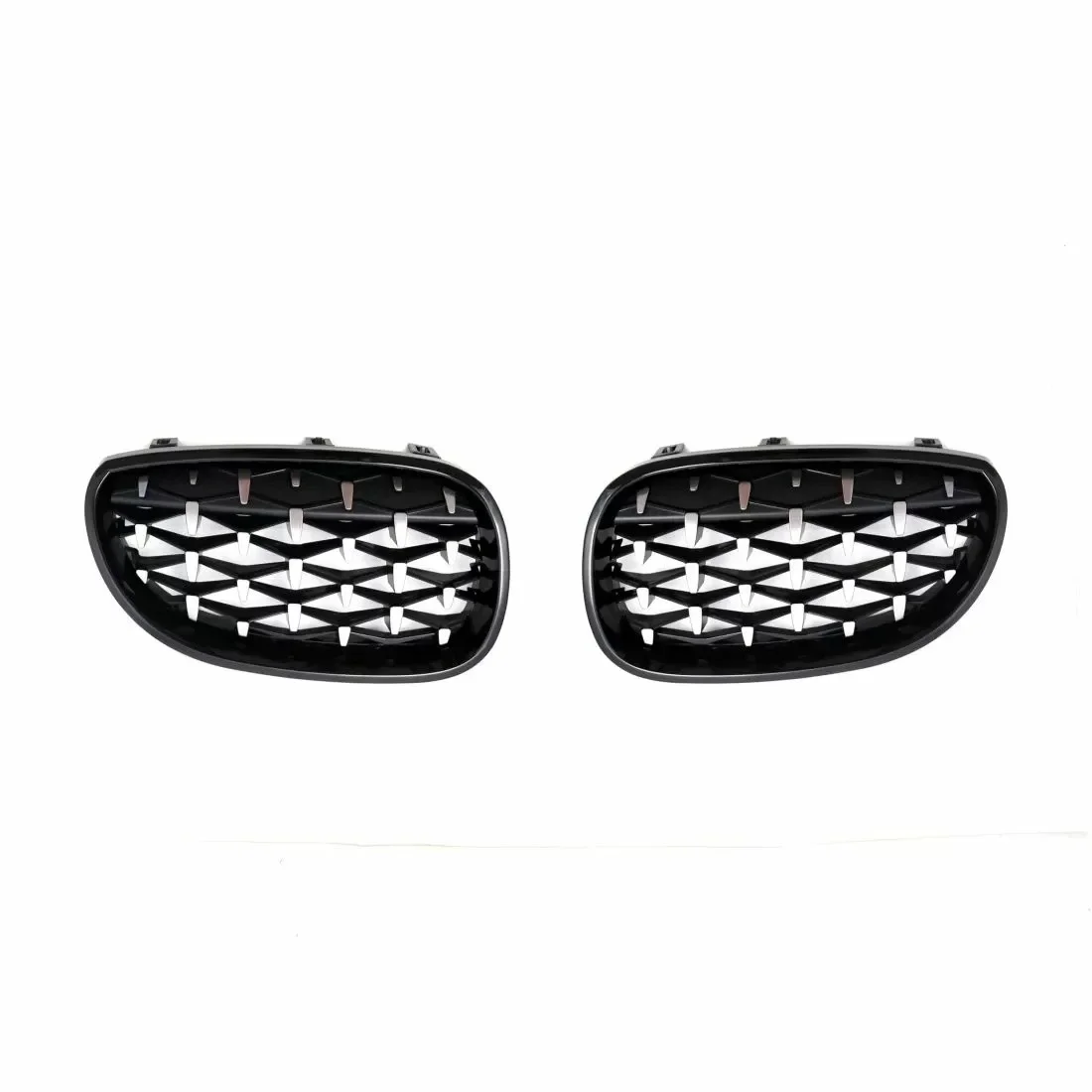 Φωτογραφία προϊόντος: OEM Μάσκα για BMW E60 (2003-2010) - μαύρη / χρωμιού Diamond design -2τμχ