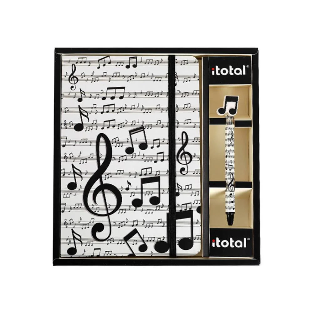 Φωτογραφία προϊόντος: Σημειωματάριο TOTAL GIFT Music A5 Λάστιχο +amp; Στυλό