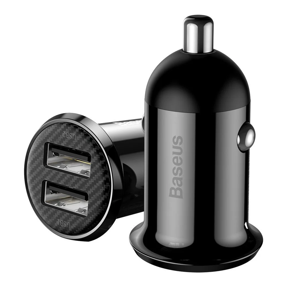Φωτογραφία προϊόντος: BASEUS Grain Car Charger 2x USB 4.8A - Black
