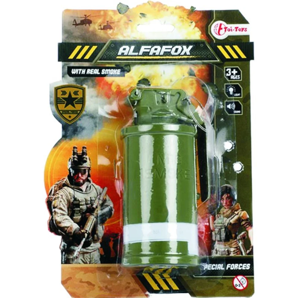 Φωτογραφία προϊόντος: Toi-Toys ALFAFOX ΠΑΙΧΝΙΔΙ ΣΤΡΑΤΙΩΤΙΚΟ ΚΑΠΝΟΓΟΝΟ ΜΕ ΠΡΑΓΜΑΤΙΚΟ ΚΑΠΝΟ, ΦΩΣ +amp; ΗΧΟ