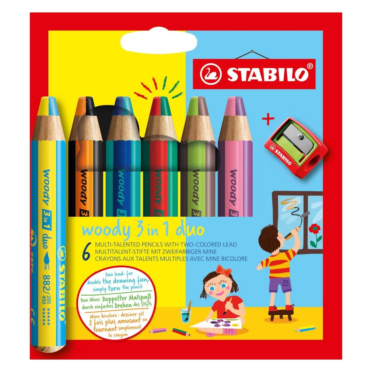 Φωτογραφία προϊόντος: ΚΡΑΓΙΟΝ STABILO WOODY DUO 882 SET/ 6+ΞΥΣΤΡΑ