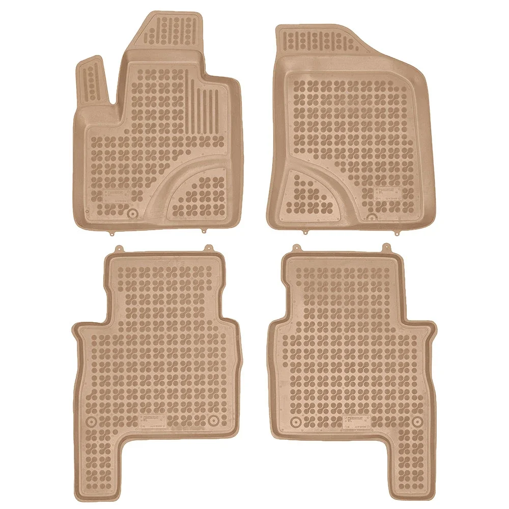 Φωτογραφία προϊόντος: Hyundai Santa Fe II (2006-2012) λαστιχένια μπεζ πατάκια σκαφάκια Rezaw Plast - 4τμχ