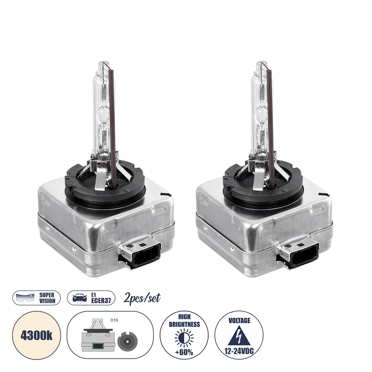 Φωτογραφία προϊόντος: GloboStar® D1S/D1C 84022 Λάμπες Αυτοκίνητου & Φορτηγού CAR XENON HID LIGHT BULBS 55W/110W 10000LM DC12V-24V IP68 Φυσικό Λευκό 4300Κ - Σετ 2 Τεμαχίων