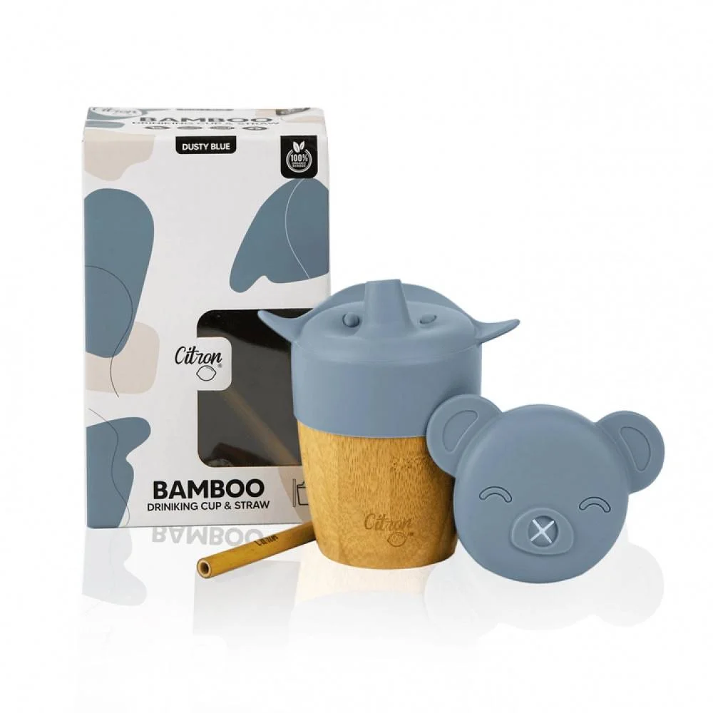 Φωτογραφία προϊόντος: Citron 73636 Bamboo Cup And Straw - Dusty Blue