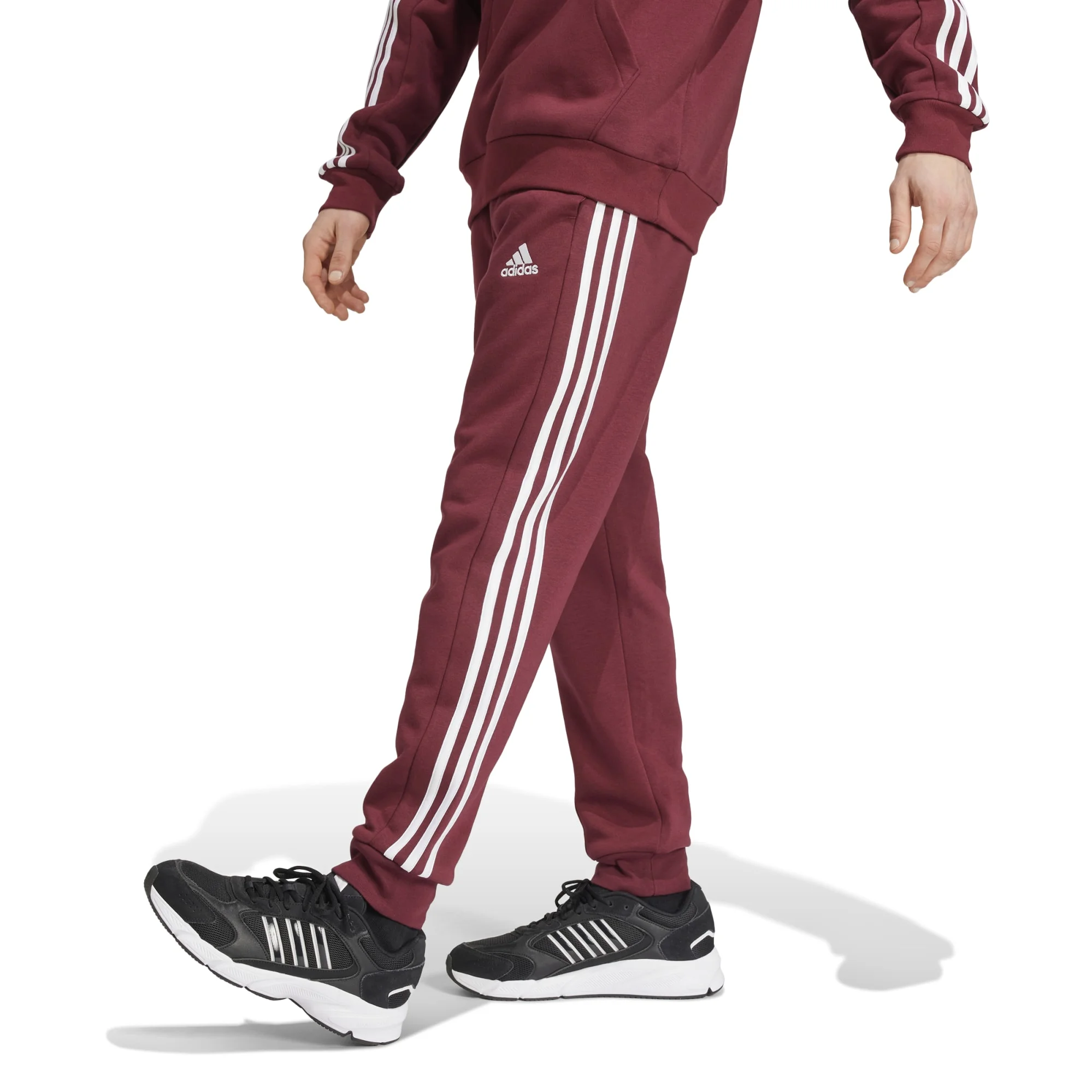 Φωτογραφία προϊόντος: Adidas Essentials Fleece 3-Stripes Tapered Cuff Pants JG5951 Μπορντό