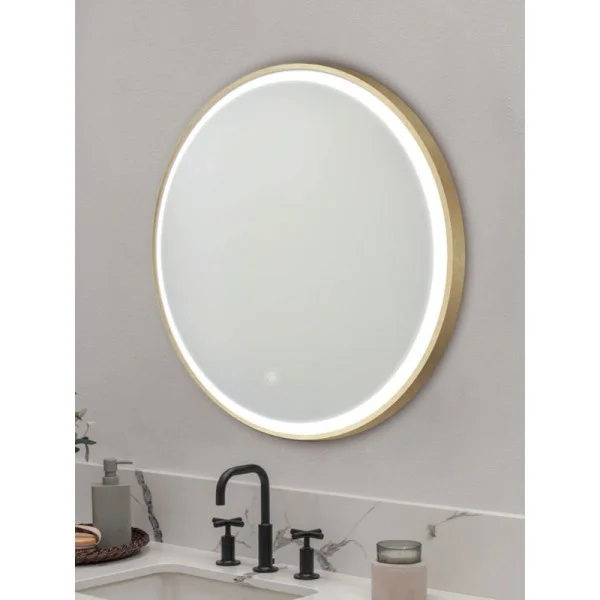 Φωτογραφία προϊόντος: Kolossos Rotondo Brushed Gold 878893 Καθρέπτης Μπάνιου Με LED