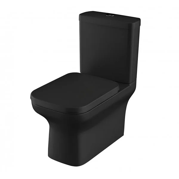 Φωτογραφία προϊόντος: Tema Sprint Rimless Black Matt Λεκάνη Τουαλέτας Χ.Π 65 cm Με Καζανάκι & Κάλυμμα Thermoplast Soft Closing