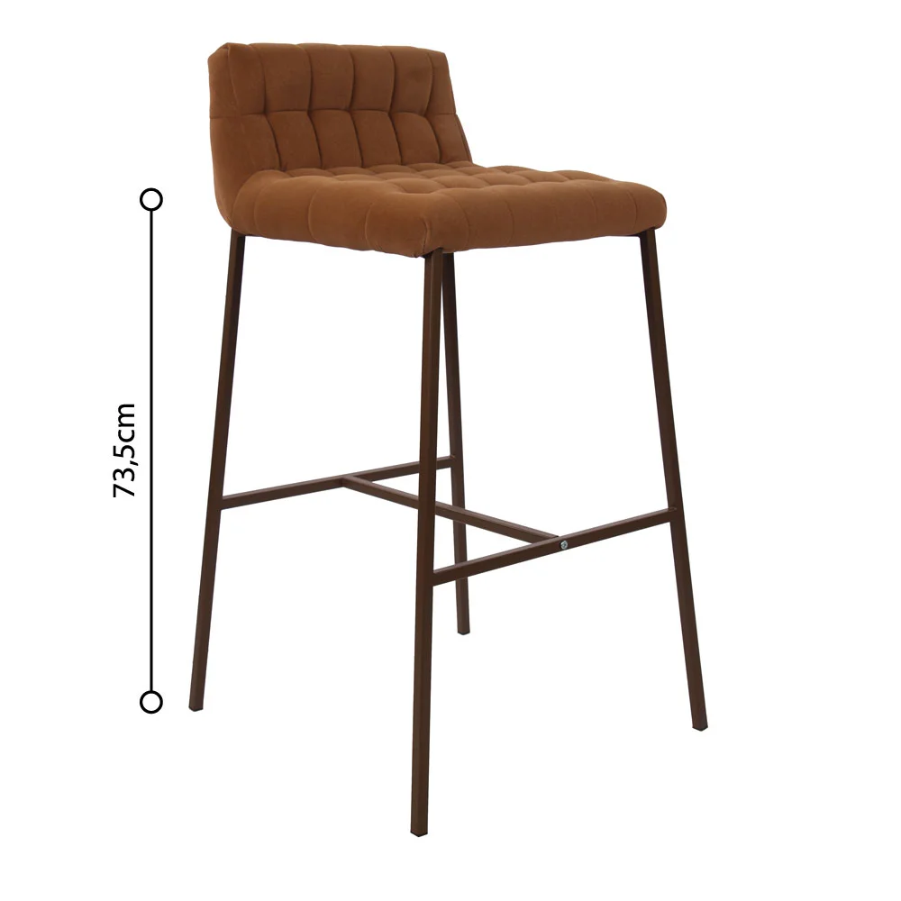 Φωτογραφία προϊόντος: Liberta MERLO ΣΚΑΜΠΟ BAR CARAMEL 49x50x88cm - ΥΦΑΣΜΑ - ΜΕΤΑΛΛΟ - 49Μx50Πx88Υ