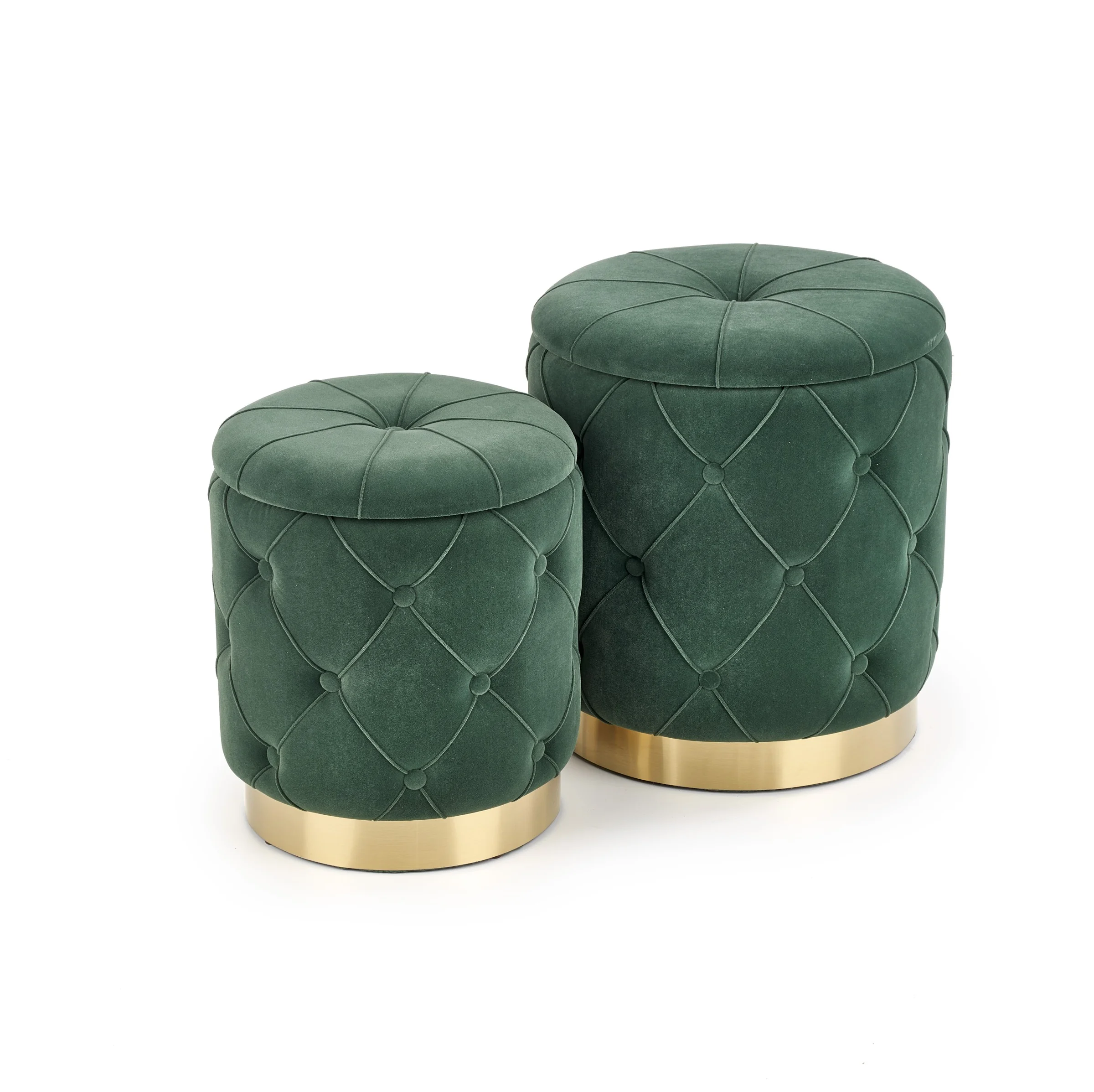 Φωτογραφία προϊόντος: POLLY set of two stools, color: dark green DIOMMI V-CH-POLLY-PUFA-C.ZIELONY