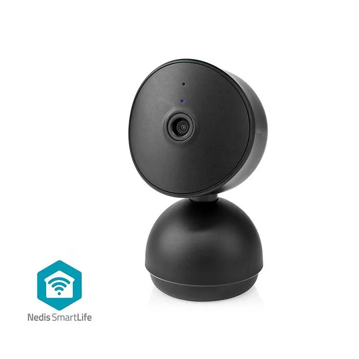 Φωτογραφία προϊόντος: NEDIS Wi-Fi Smart IP κάμερα Full HD 1080p, με λειτουργία Pan tilt και αισθητήρα κίνησης, σε μαύρο χρώμα.