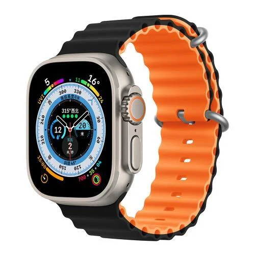 Φωτογραφία προϊόντος: Λουράκι Devia Sport6 Silicone Apple Watch (38/ 40/ 41/ 42mm) Two-Tone Deluxe Μαύρο-Πορτοκαλί N62136