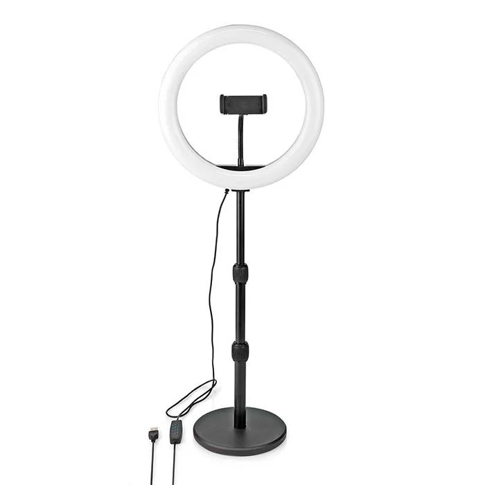 Φωτογραφία προϊόντος: NEDIS Ring Light 10\" (26 cm) με 120 λάμπες LED και επιτραπέζια βάση στήριξης.