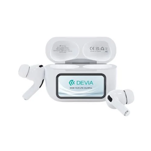 Φωτογραφία προϊόντος: True Wireless Ακουστικά Bluetooth Devia EM062 ANC Pro2 με Οθόνη Λευκό N67000