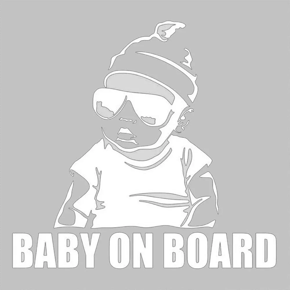 Φωτογραφία προϊόντος: OEM Αυτοκόλλητο Baby On Board χρωμίου ιριδίζον 15,5x16cm 1τμχ