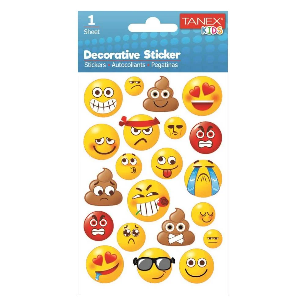 Φωτογραφία προϊόντος: Tanex Aυτοκόλλητα Glitter Funny E-Moji 21τμχ