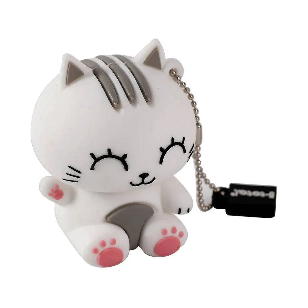 Φωτογραφία προϊόντος: Exas Paper USB Flash Drive i-TOTAL 32GB Γάτα Άσπρη-Γκρι