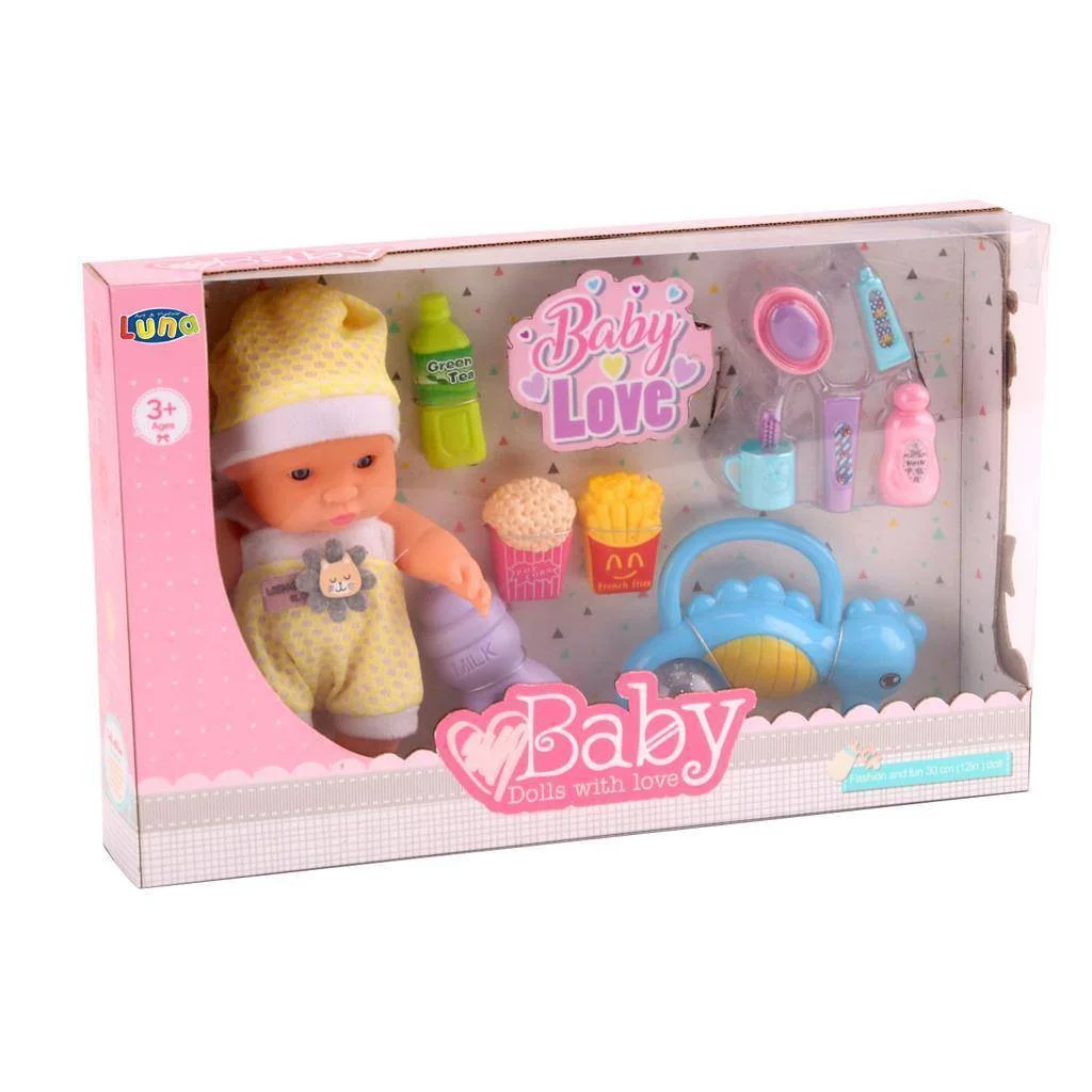 Φωτογραφία προϊόντος: Luna Toys ΚΟΥΚΛΑ 20ΕΚ ΜΕ ΒΡΕΦΙΚΟ ΣΕΤ 32x6x20,5cm LUNA (τυχαία επιλογή χρώματος)