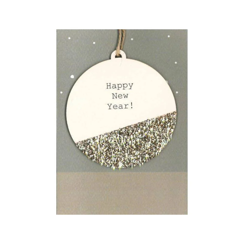 Φωτογραφία προϊόντος: PESKOVOI Ευχετήρια Κάρτα "HAPPY NEW YEAR" Μπάλα Χρυσόσκονη
