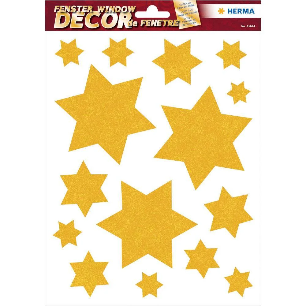 Φωτογραφία προϊόντος: LABEL Αυτοκόλλητα Herma 15644 Window Decor Stars Gold