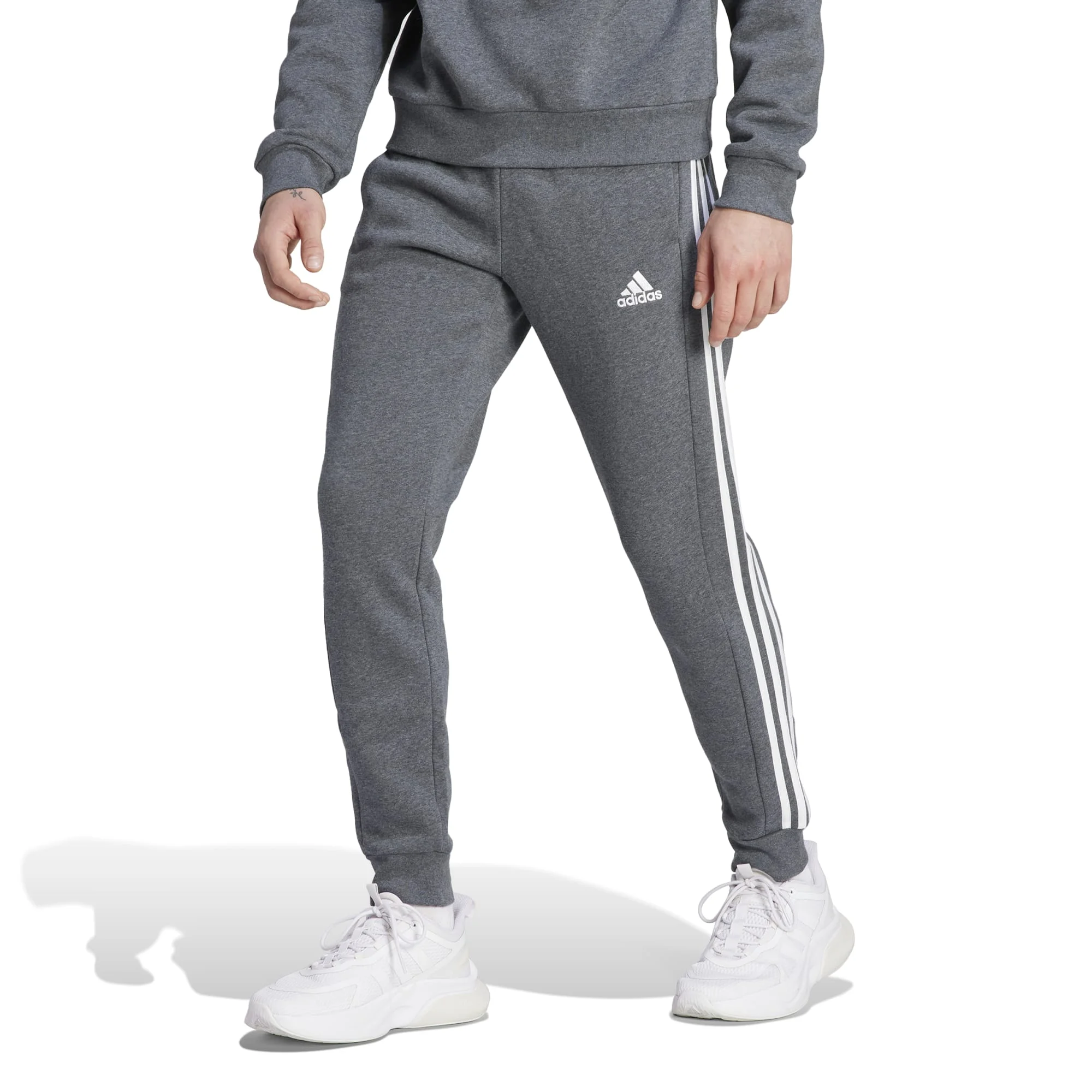 Φωτογραφία προϊόντος: Adidas Essentials Fleece 3-Stripes Tapered Cuff Pants IJ8884 Ανθρακί